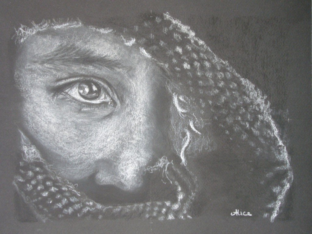 Hidden Face, dessin aux pastels secs, par Alice Gerfault Hidden Face, dessin aux pastels secs, par Alice Gerfault