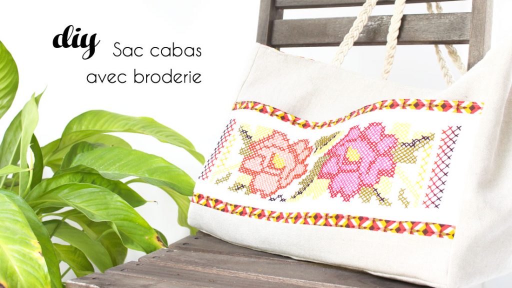 Sac cabas broderie Point de croix - Alice Gerfault